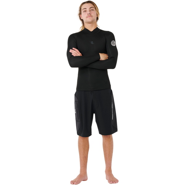 2026 Rip Curl Mens Dawn Patrol 1.5mm Long Sleeve Jacket 12GMWJ - Black